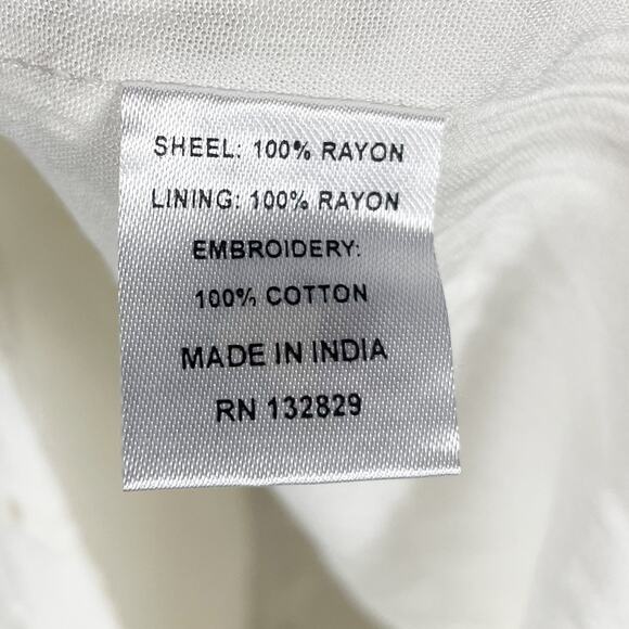 LPA Gabriella Eyelet Maxi Dress Ivory White V-Neck Side Slits Sleeveless Sz M - Picture 11 of 13